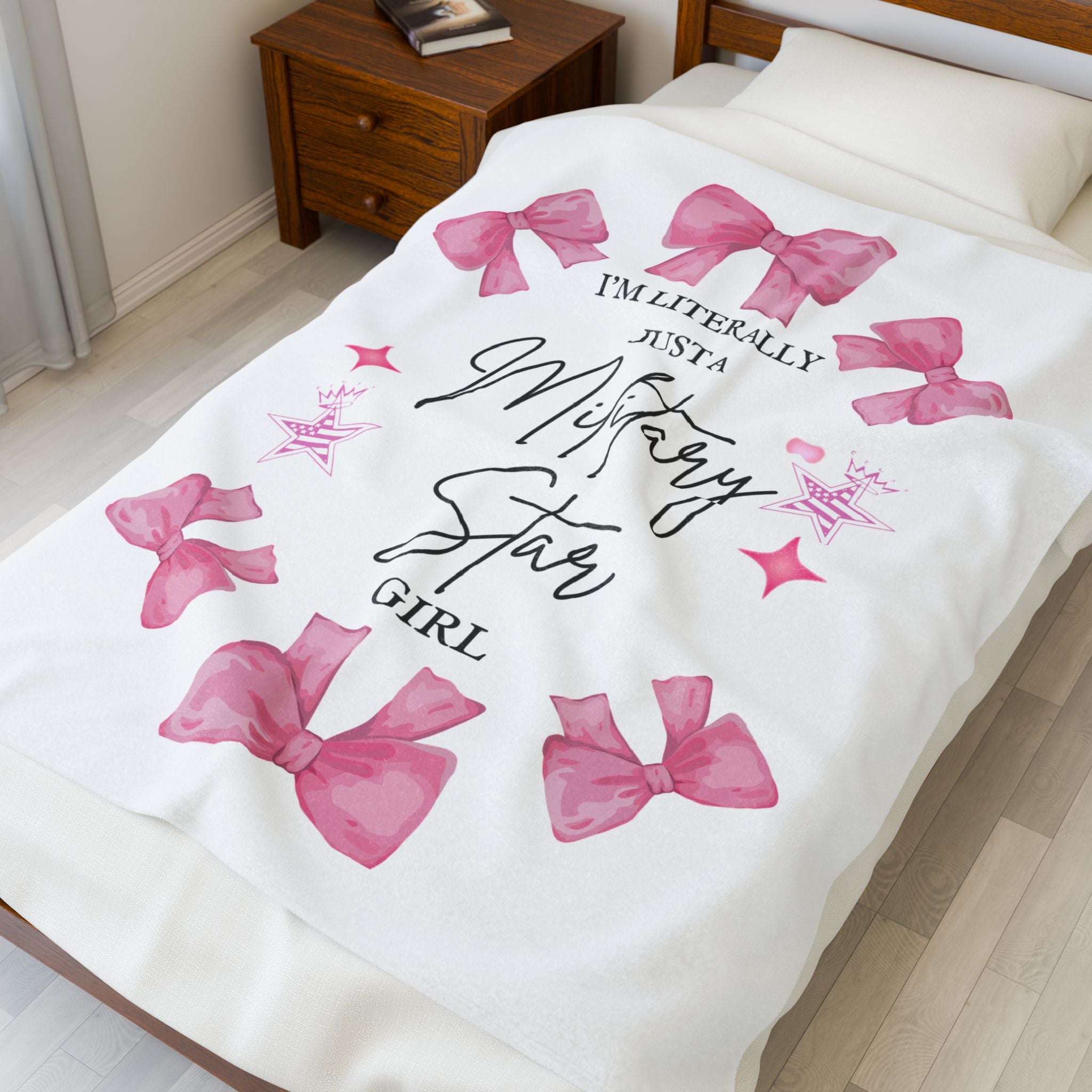 Military Star Girl Velveteen Plush Blanket