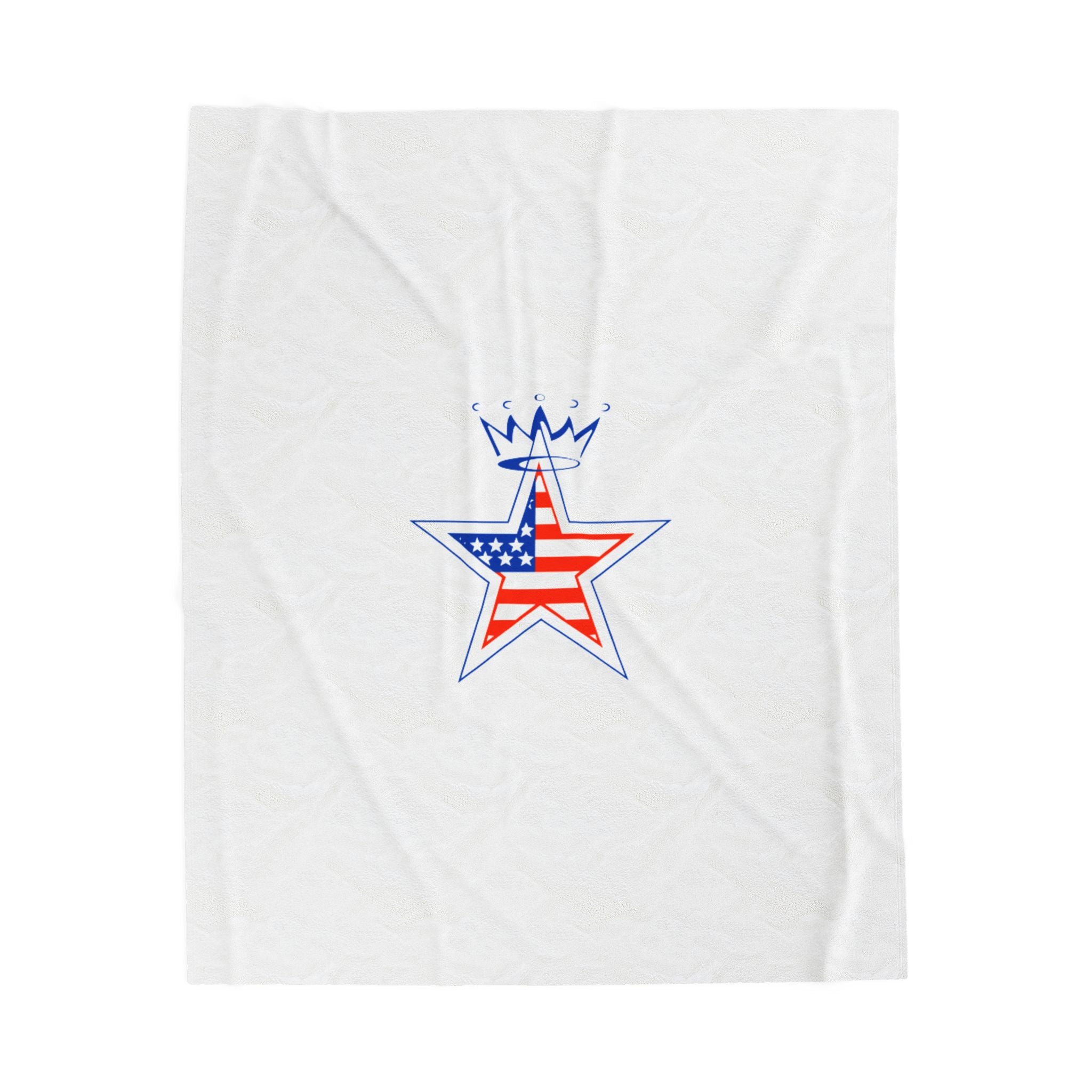 Military Star Velveteen Plush Logo Blanket