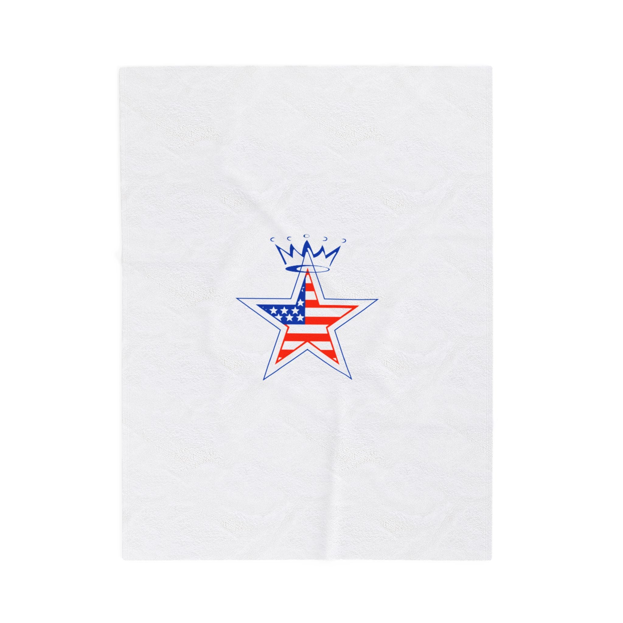 Military Star Velveteen Plush Logo Blanket