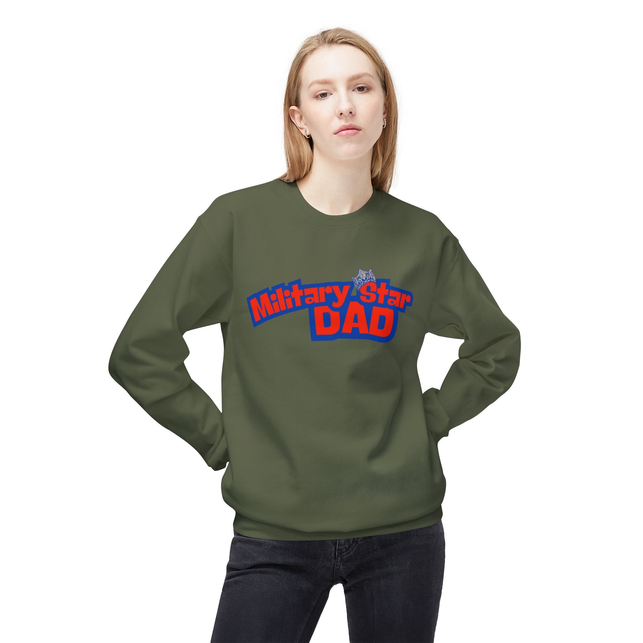 Military Star Dad Crewneck Sweatshirt