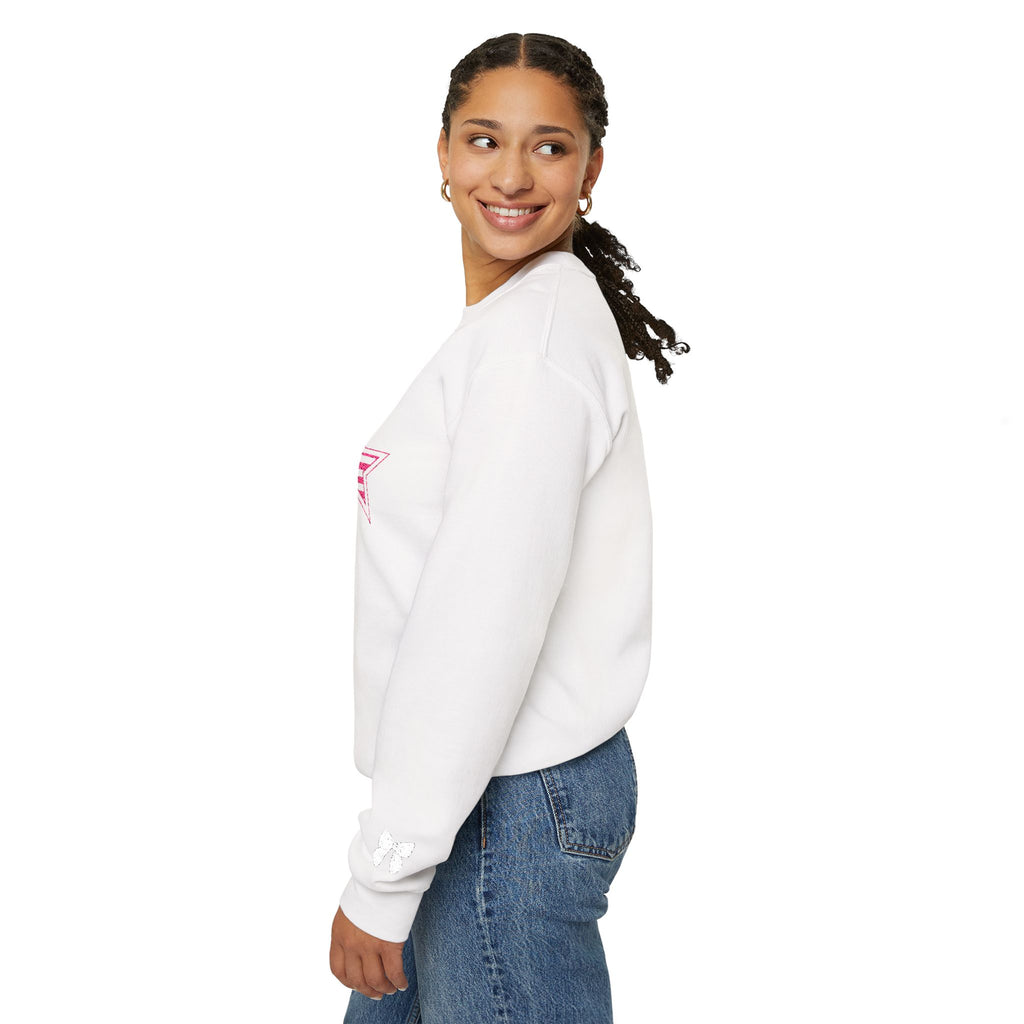 Bow Detail Embroidered Crewneck Sweatshirt