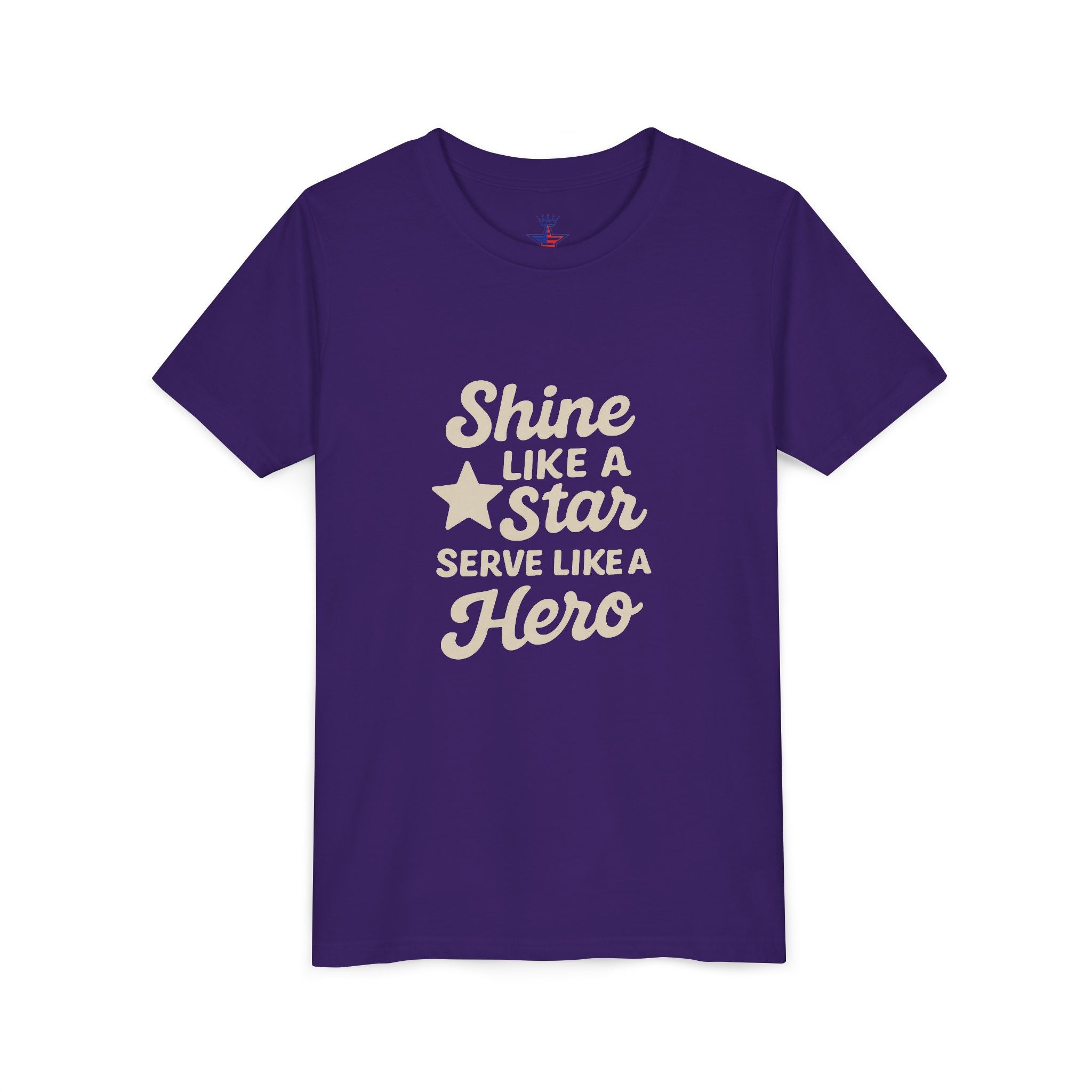 Youth Tee — "Shine Like a Star, Serve Like a Hero" Inspirational Kids T‑Shirt