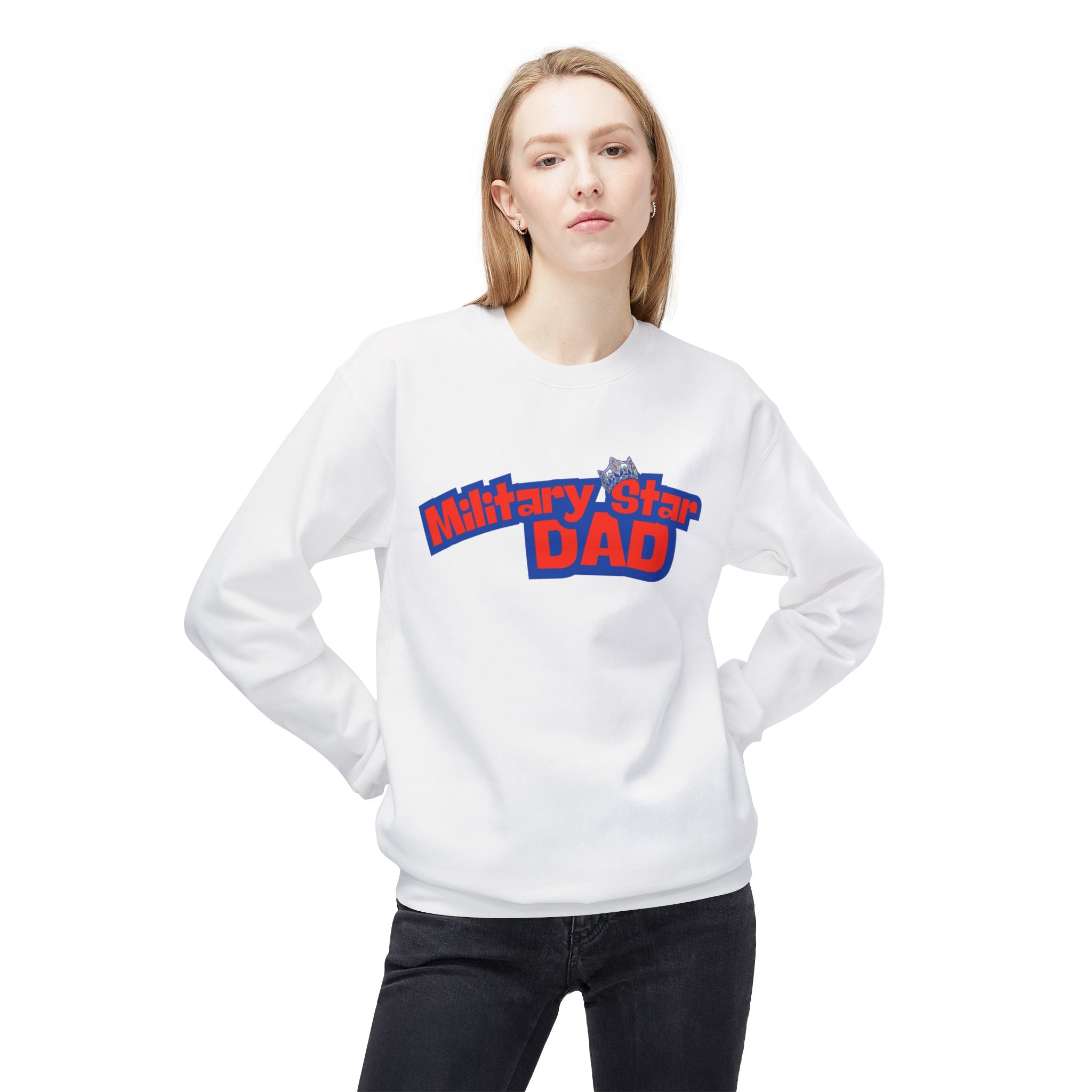 Military Star Dad Crewneck Sweatshirt