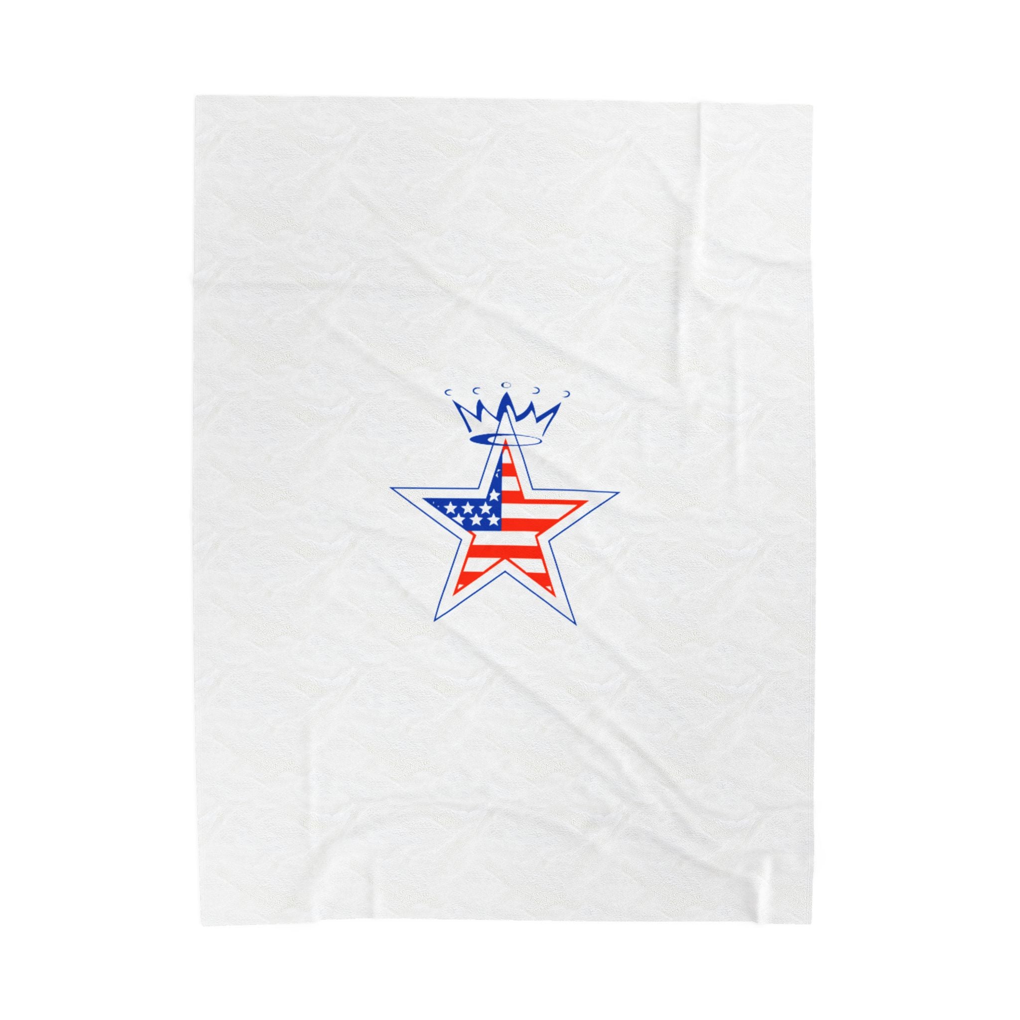 Military Star Velveteen Plush Logo Blanket