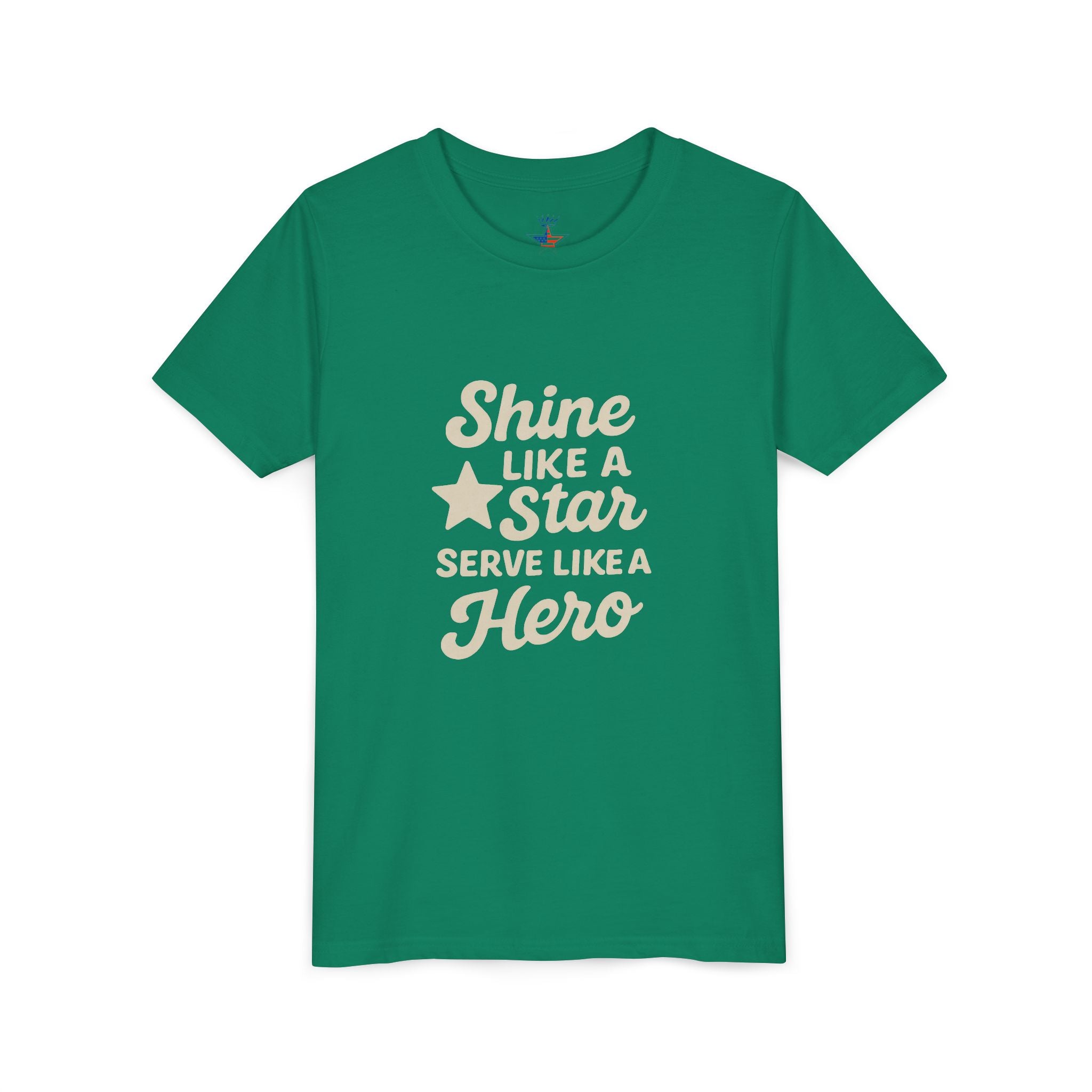 Youth Tee — "Shine Like a Star, Serve Like a Hero" Inspirational Kids T‑Shirt