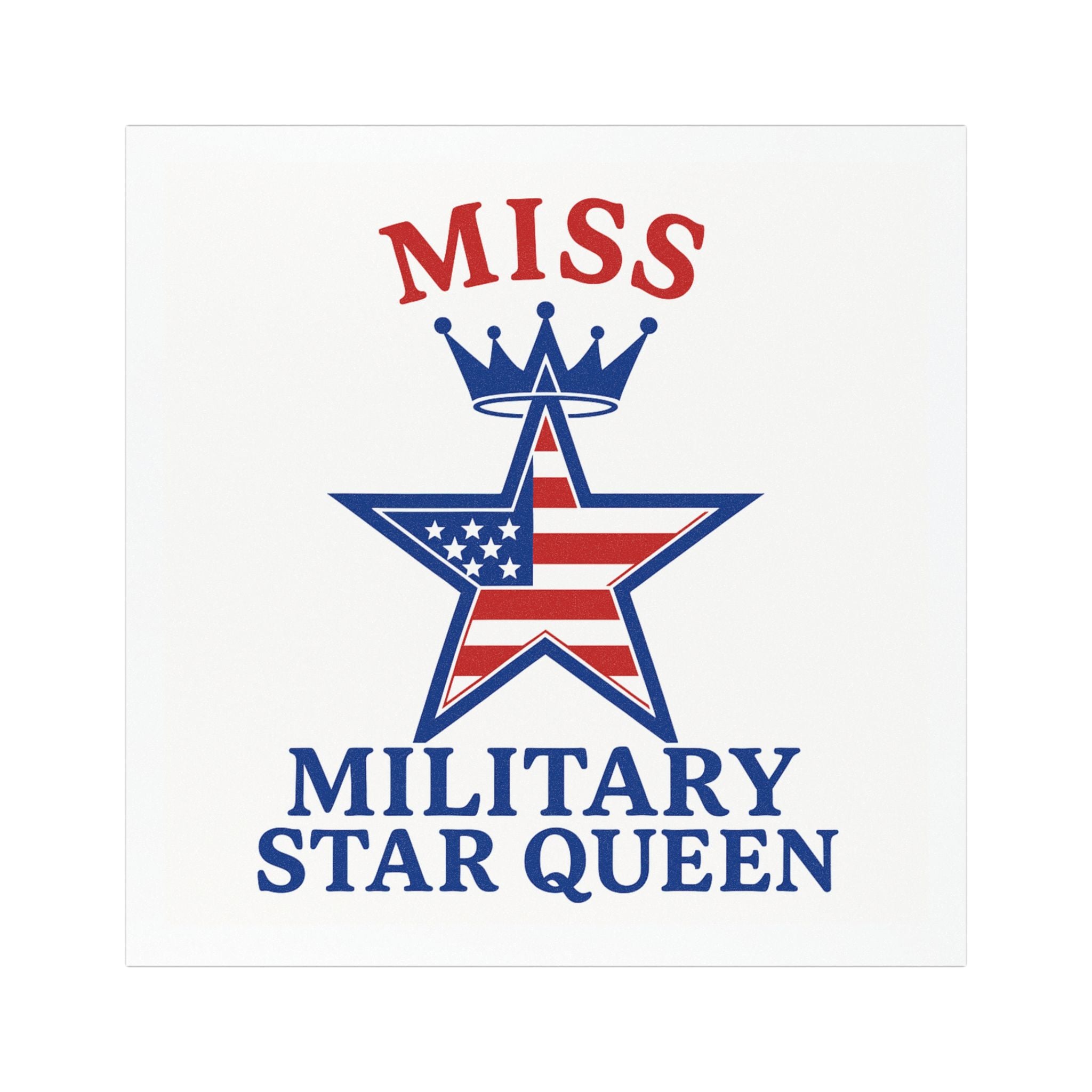 Military Star Square Queen Car Magnet