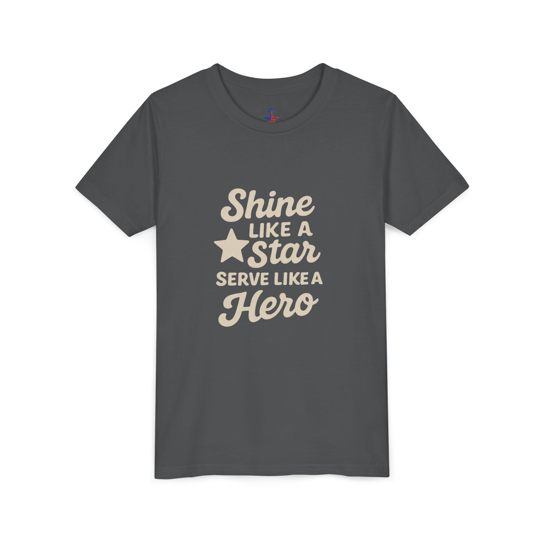 Youth Tee — "Shine Like a Star, Serve Like a Hero" Inspirational Kids T‑Shirt
