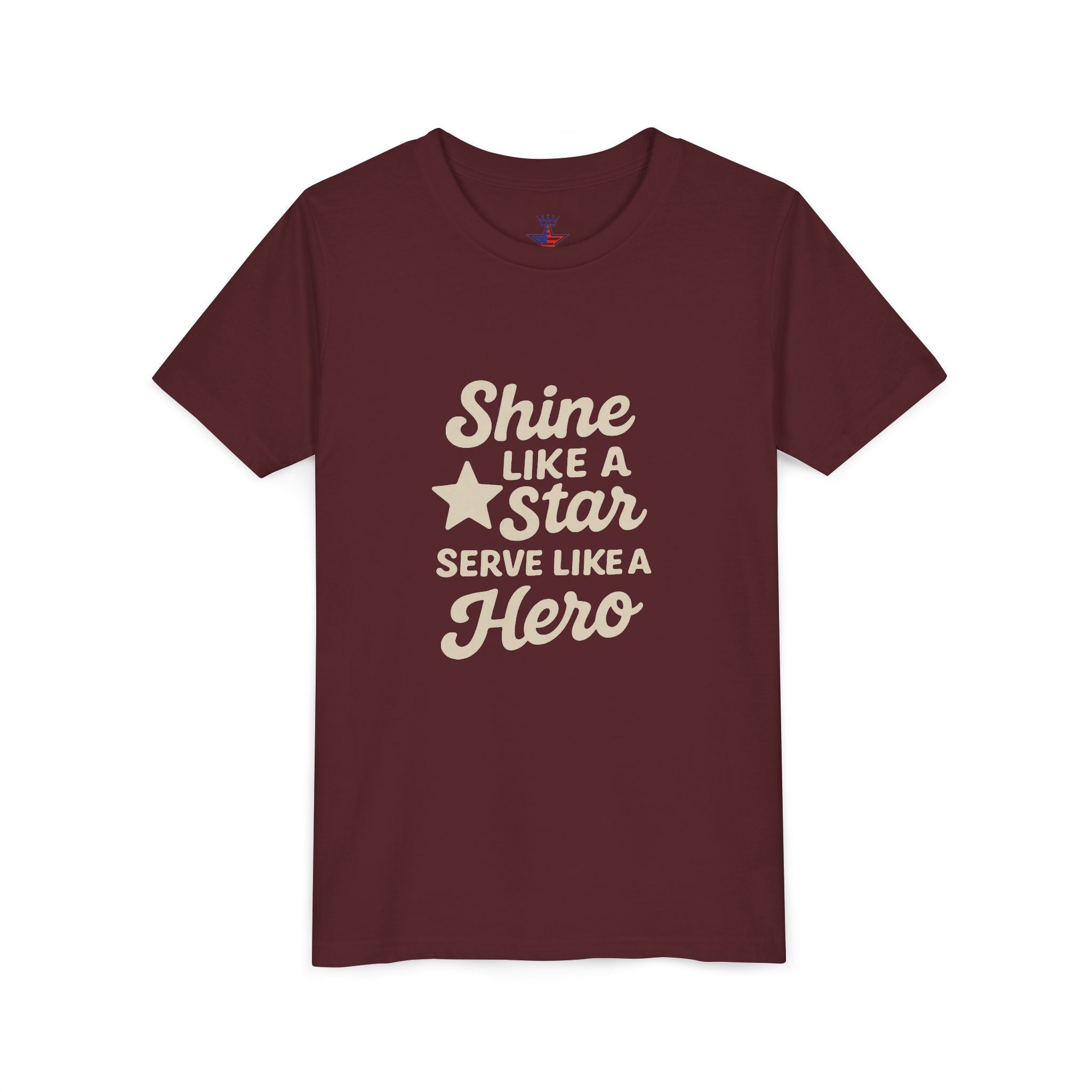 Youth Tee — "Shine Like a Star, Serve Like a Hero" Inspirational Kids T‑Shirt