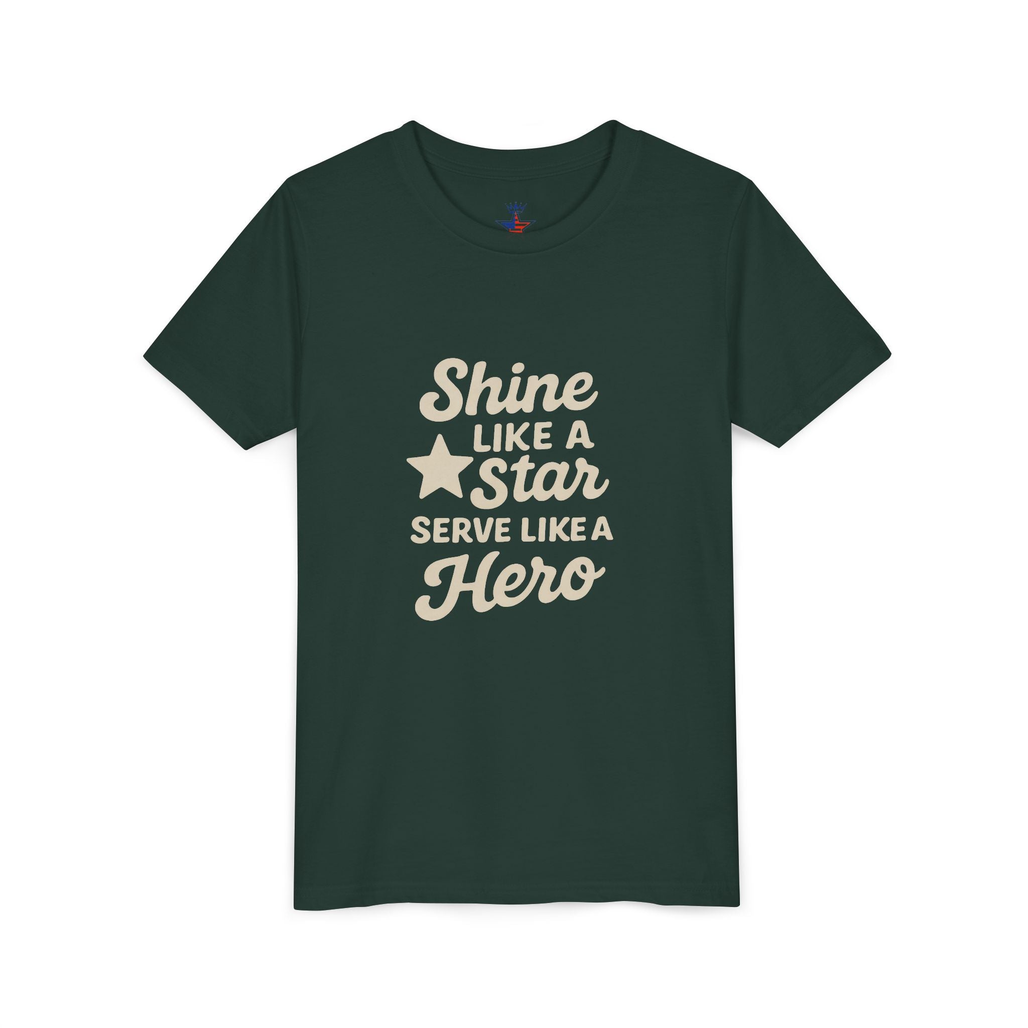 Youth Tee — "Shine Like a Star, Serve Like a Hero" Inspirational Kids T‑Shirt