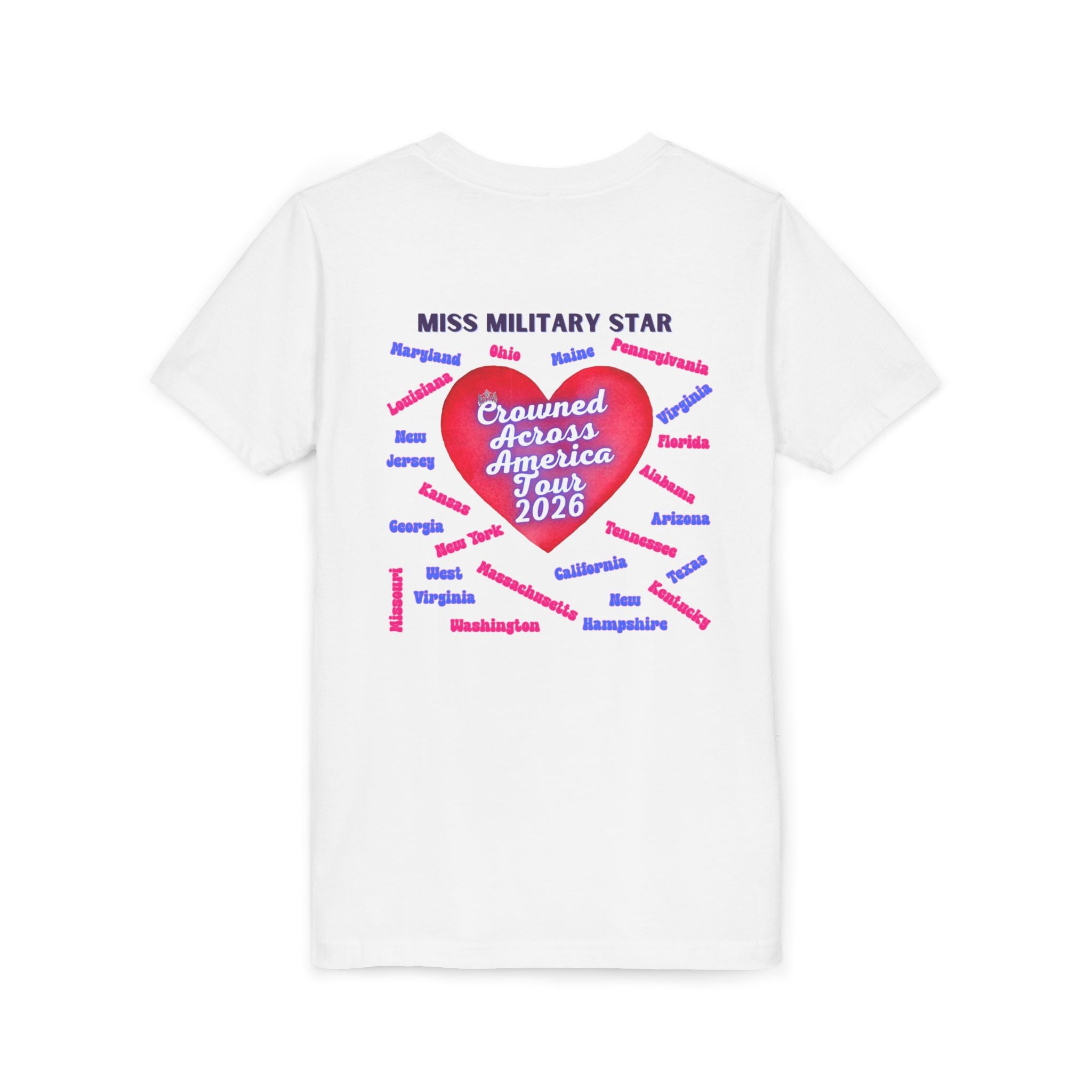 Miss Military Star 2026 Youth Tee — Crowned Across America Tour Kids T-Shirt