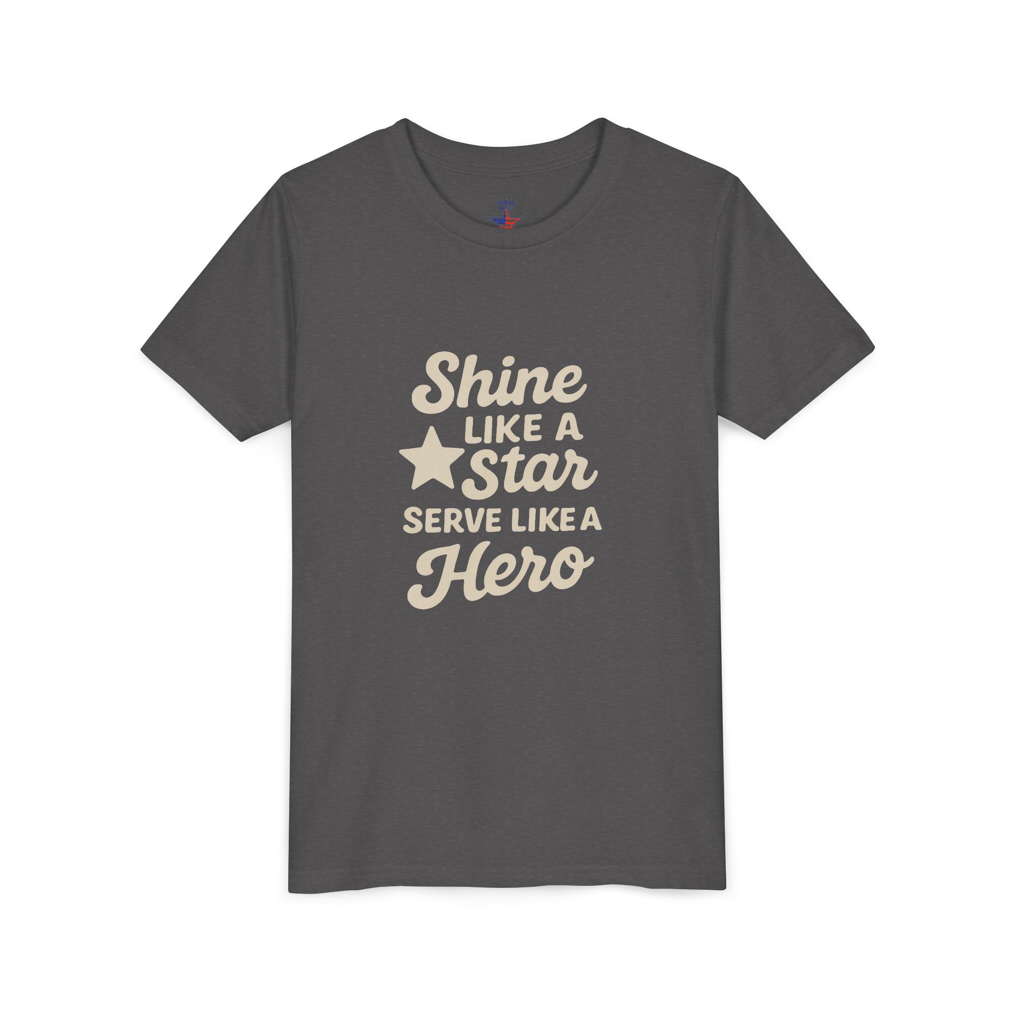 Youth Tee — "Shine Like a Star, Serve Like a Hero" Inspirational Kids T‑Shirt