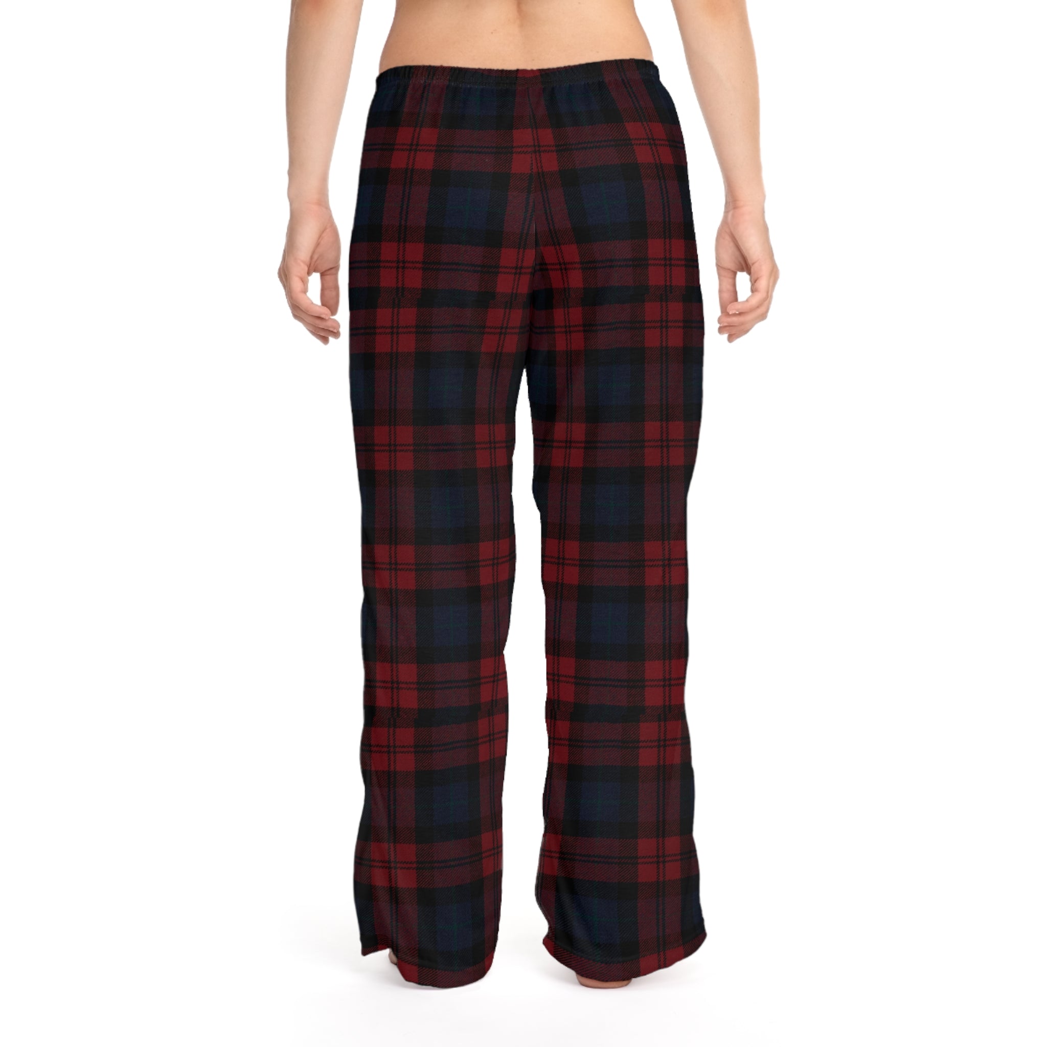 Women's Pajama Pants - Red Navy Plaid 'Miss Military State' Star Lounge Pants
