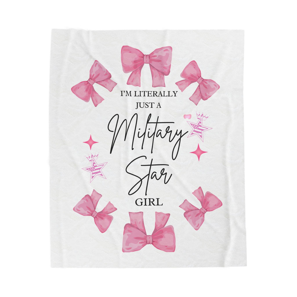 Military Star Girl Velveteen Plush Blanket