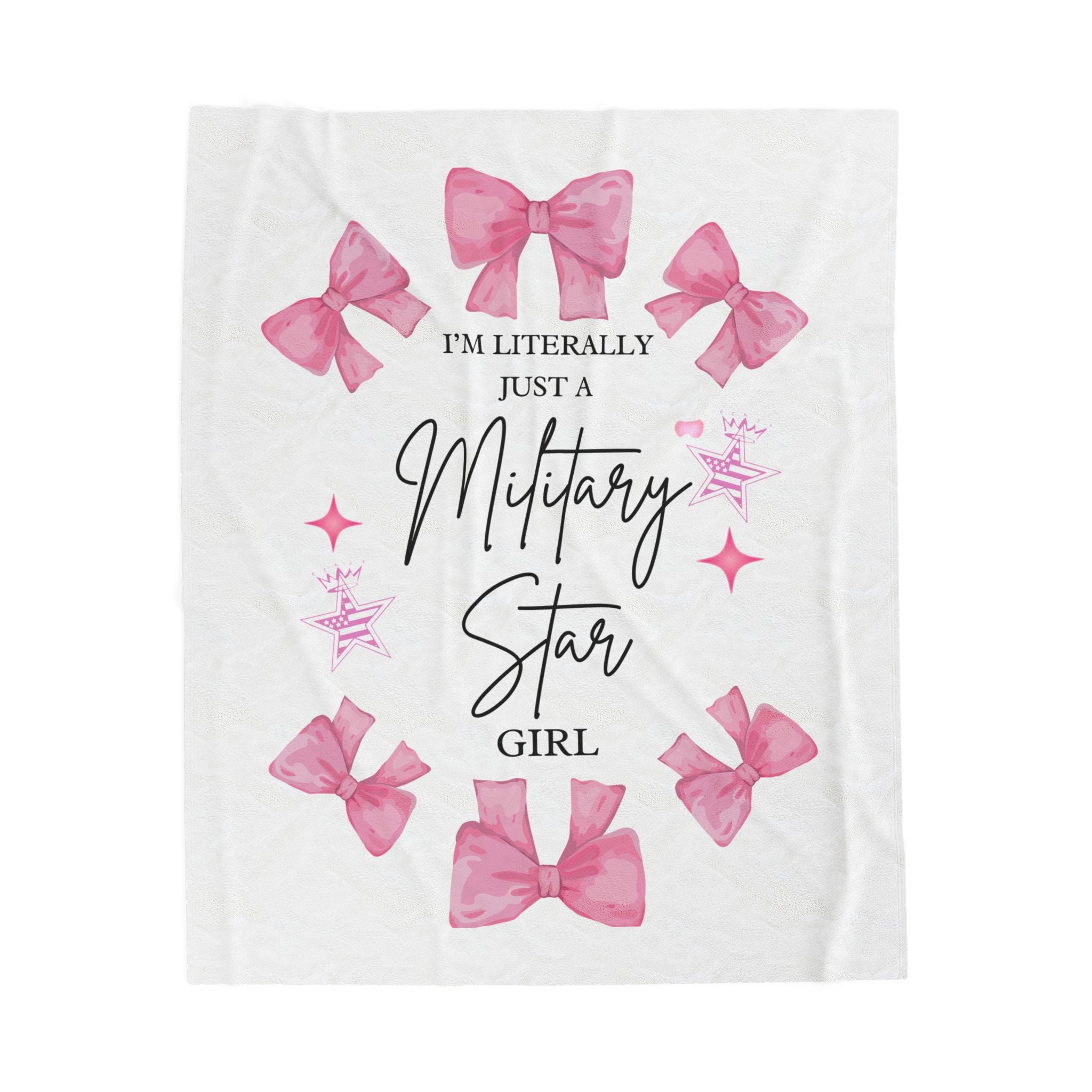 Military Star Girl Velveteen Plush Blanket