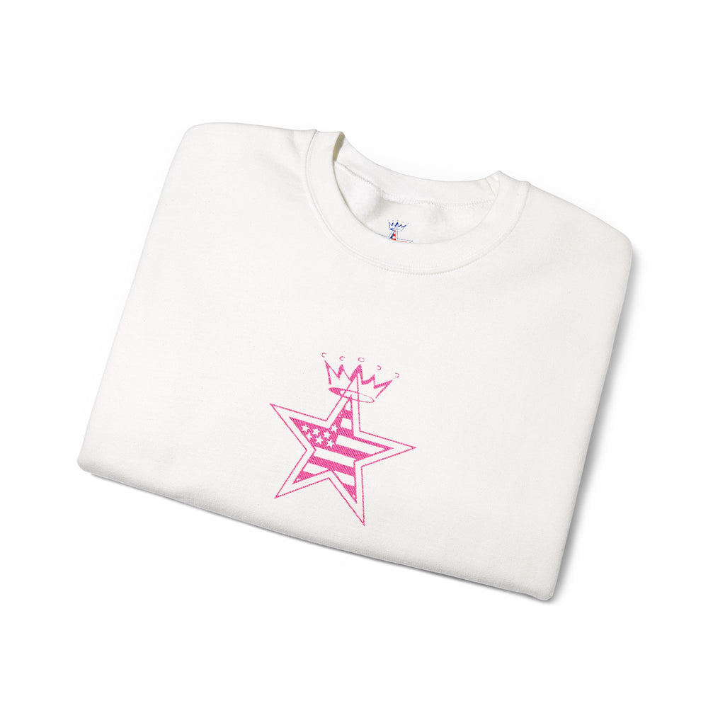 Bow Detail Embroidered Crewneck Sweatshirt