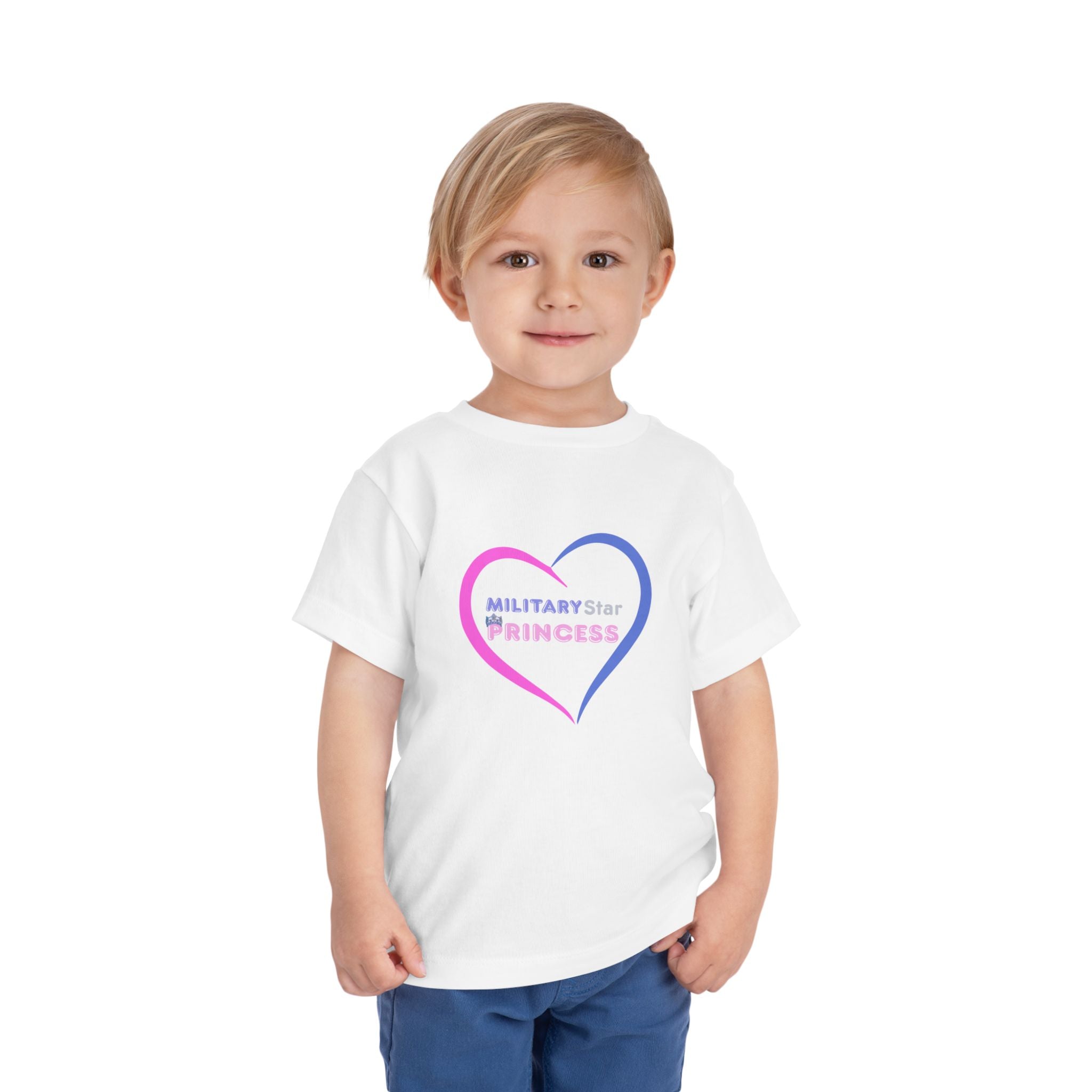 Toddler Tee — "Military Star Princess" Heart Graphic